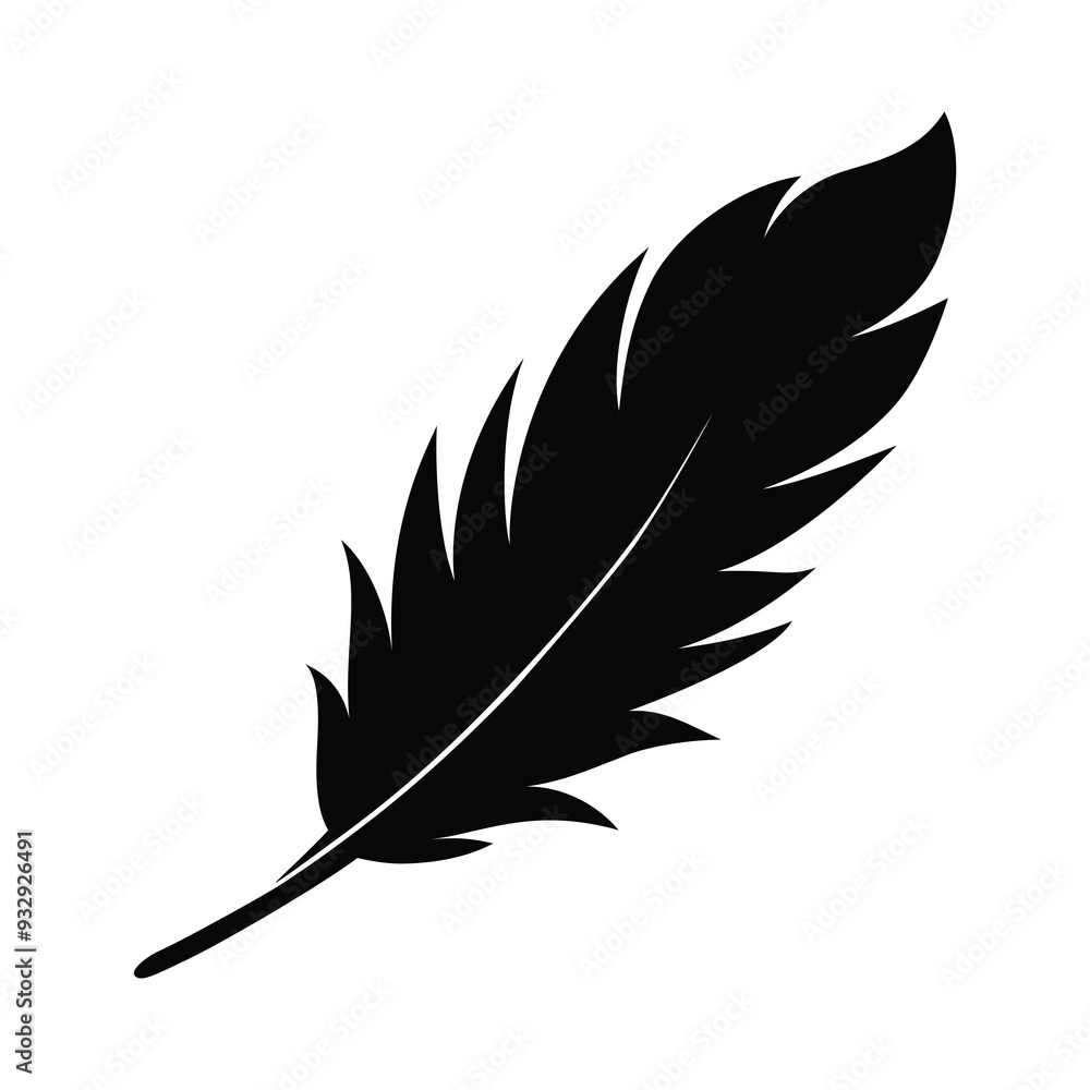 simple bird feather silhouette Illustration simple bird feather silhouette Illustration