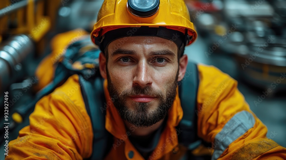 Fototapeta premium top view of worker lying,floor after accident in factory first aid support,workplace concept-standard-scale-_x.jpeg
