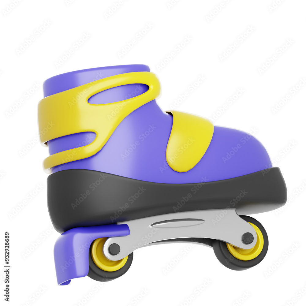 purple roller skating 3d illustration purple roller skating 3d illustration