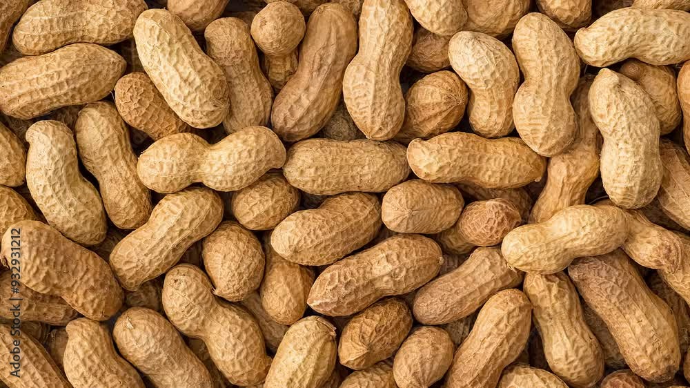 Shelled peanuts texture background realistic 3d render animation sequence Shelled peanuts texture background realistic 3d render animation sequence