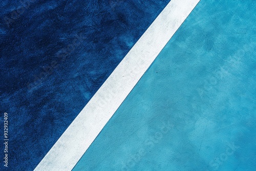 Top view of vibrant sports court with blue rubber ground and white lines outdoors photo