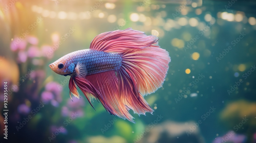Colorful Siamese Fighting Fish in Aquarium Colorful Siamese Fighting Fish in Aquarium