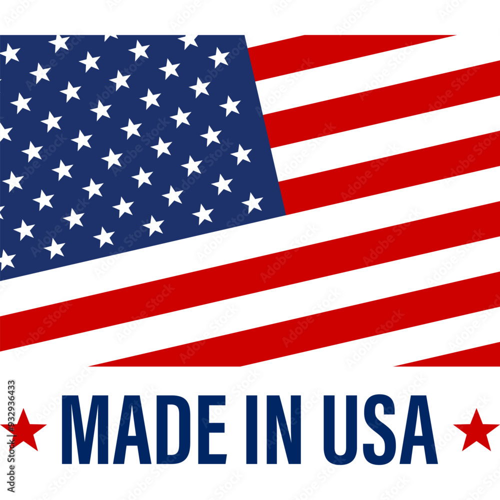 Made in USA. USA Quality. Premium Quality. American Product Label, Sticker. Vector Flat Icon Made in USA. USA Quality. Premium Quality. American Product Label, Sticker. Vector Flat Icon
