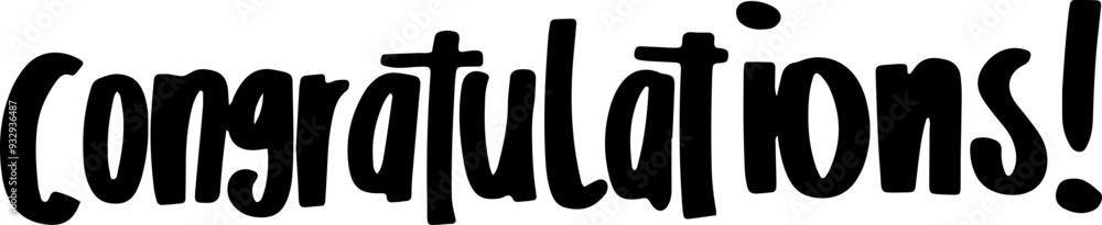 Hand Drawn Congratulations Text Lettering Typography Vector Hand Drawn Congratulations Text Lettering Typography Vector