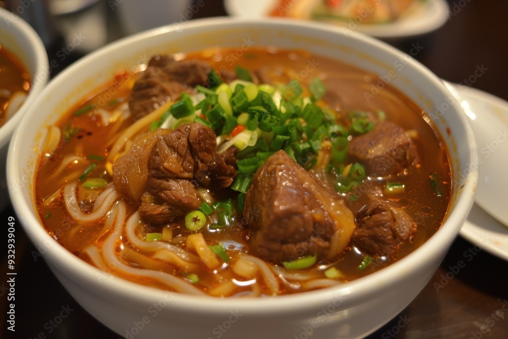 Traditional Vietnamese beef soup with noodles Traditional Vietnamese beef soup with noodles