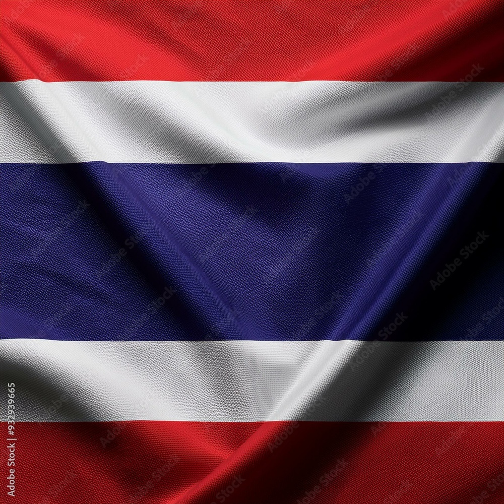 Naklejka premium close up of waving Thai Flag