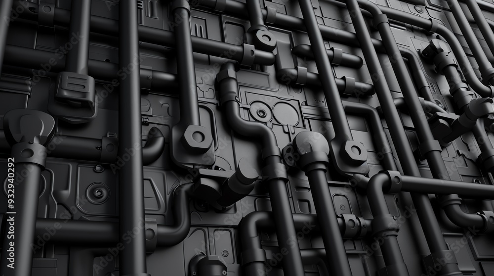 Fototapeta premium Detailed 3D render of industrial cable ties and straps