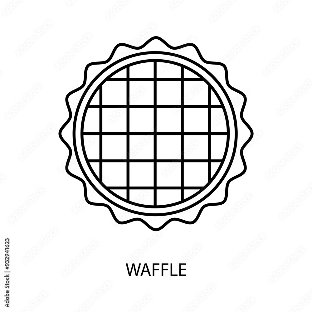 waffle concept line icon. Simple element illustration. waffle concept outline symbol design. waffle concept line icon. Simple element illustration. waffle concept outline symbol design.