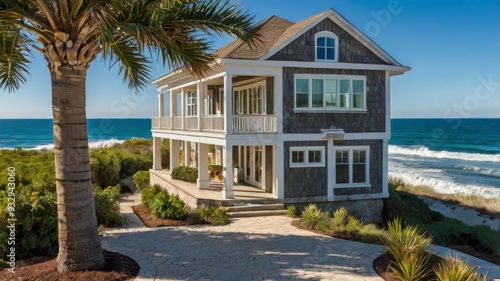 Coastal beach house at the ocean 