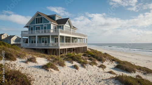 Coastal beach house at the ocean 