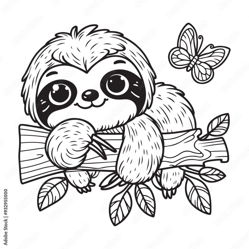 Fototapeta premium Sloth Coloring Page