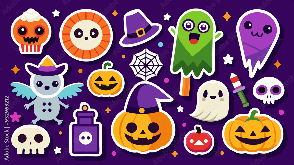 A set of stickers for halloween A set of stickers for halloween