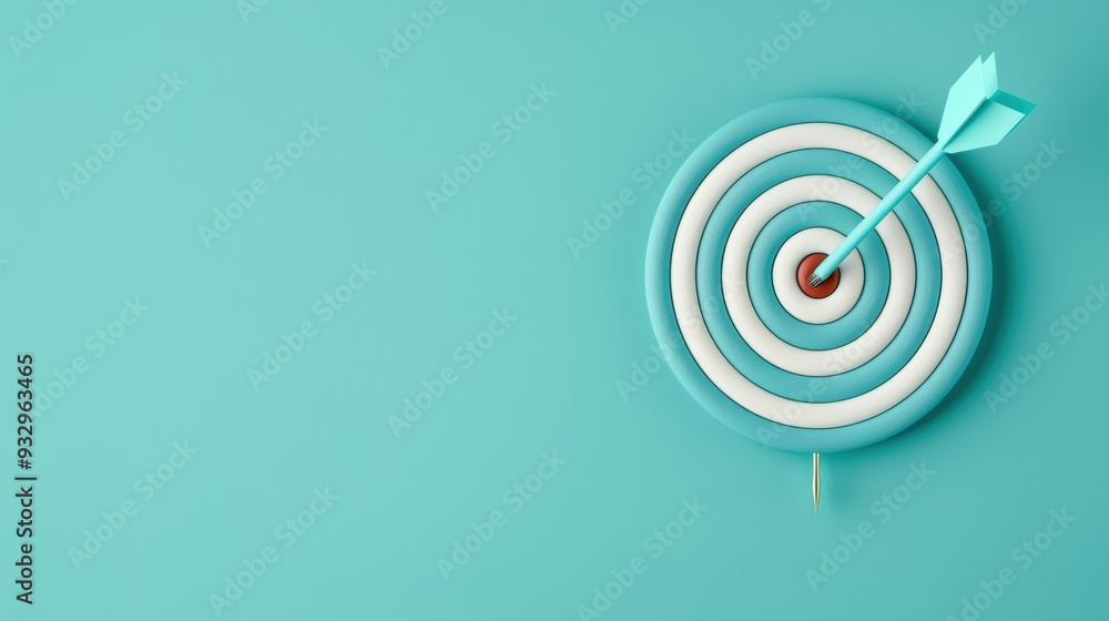 A blue target icon placed strategically on a plain background, symbolizing precision and accuracy. The image offers plenty of copy space for adding text or graphics related to goals and objectives. A blue target icon placed strategically on a plain background, symbolizing precision and accuracy. The image offers plenty of copy space for adding text or graphics related to goals and objectives.