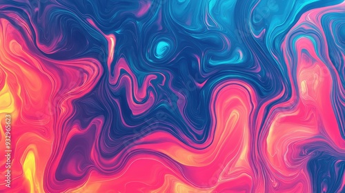 Stunning neon liquid waves in an abstract marble texture.