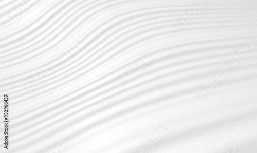Abstract background of white cream, milk or yogurt surface. Smooth elegant silk fabric, satin cloth drapery,  liquid yoghurt, dairy product or cosmetic cream. Milk surface with waves. Vector EPS10.