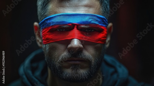 man with russian flag blindfold on black background russian propagandclosed people eyes concept.jpg