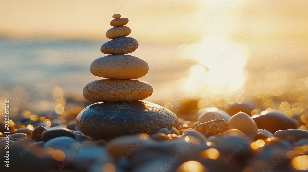Fototapeta premium Zen Stones at Sunset