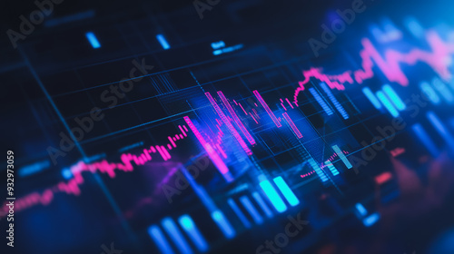 Wallpaper Mural charts and graphs with statistics to analyze business potential and forecast future development of companies growth. Torontodigital.ca