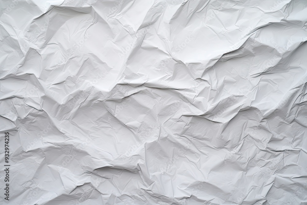 Fototapeta premium Crumpled white paper texture abstract background with copy space for text