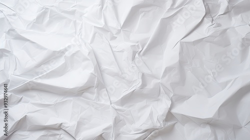 Crumpled white paper texture abstract background with copy space for text