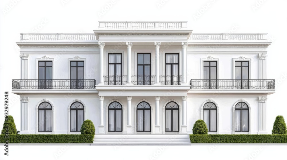 Fototapeta premium Virtual property search, elegant home exterior, 3D illustration