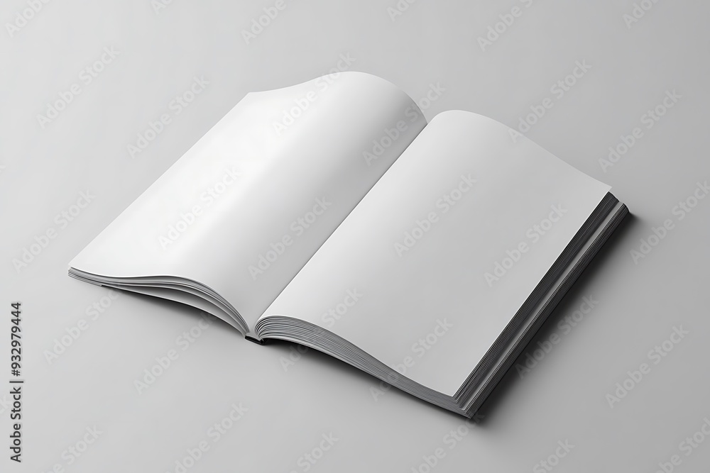 A4 magazine brochure white blank 3d rendering for mockup on white background. A4 magazine brochure white blank 3d rendering for mockup on white background.