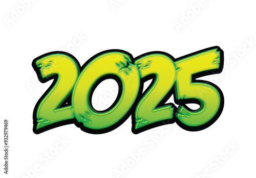2025 Happy New Year 3D PNG 
