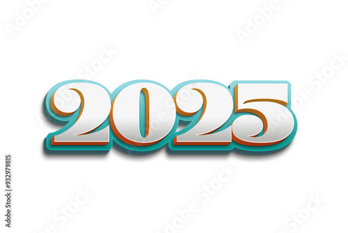 2025 Happy New Year 3D PNG 