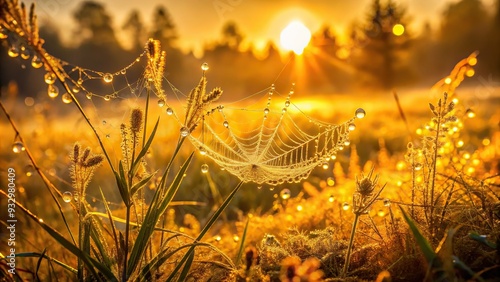 Golden morning light dancing delicate edges photo