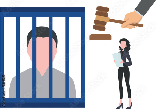 The criminal is in jail.