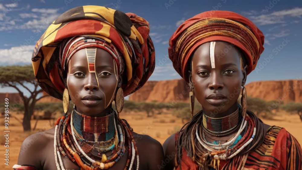 people in national clothes, Africa people in national clothes, Africa