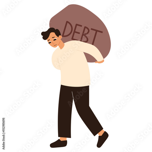 Financial Struggle Character 1 Men Have Debts 3