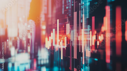 charts and graphs with statistics to analyze business potential and forecast future development of companies growth.