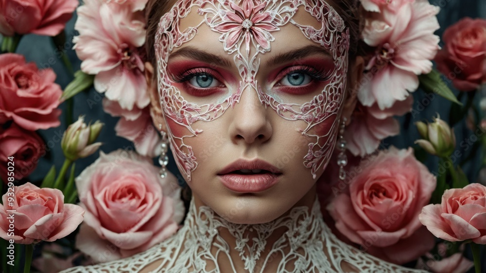 Beautiful girl floral patterns Beautiful girl floral patterns