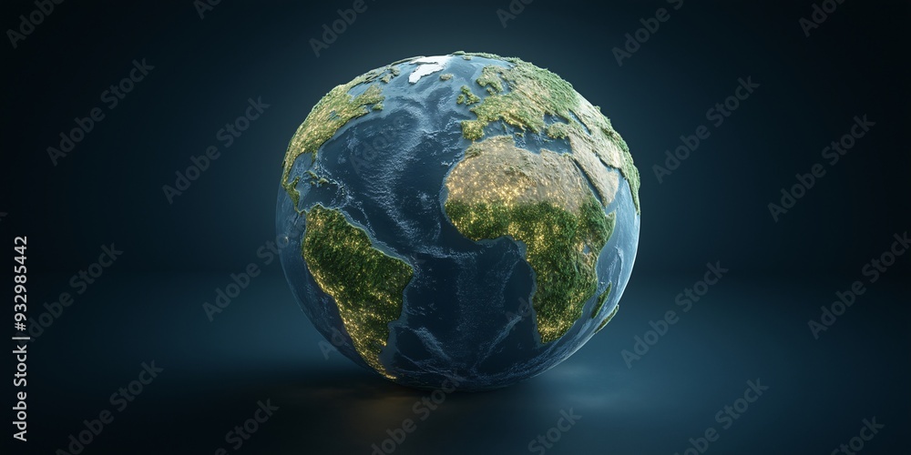 Our Fragile Planet: A 3D rendering of Earth, showcasing its intricate continents and oceans against a deep blue backdrop. This image evokes a sense of wonder and responsibility for our shared home. Our Fragile Planet: A 3D rendering of Earth, showcasing its intricate continents and oceans against a deep blue backdrop. This image evokes a sense of wonder and responsibility for our shared home.