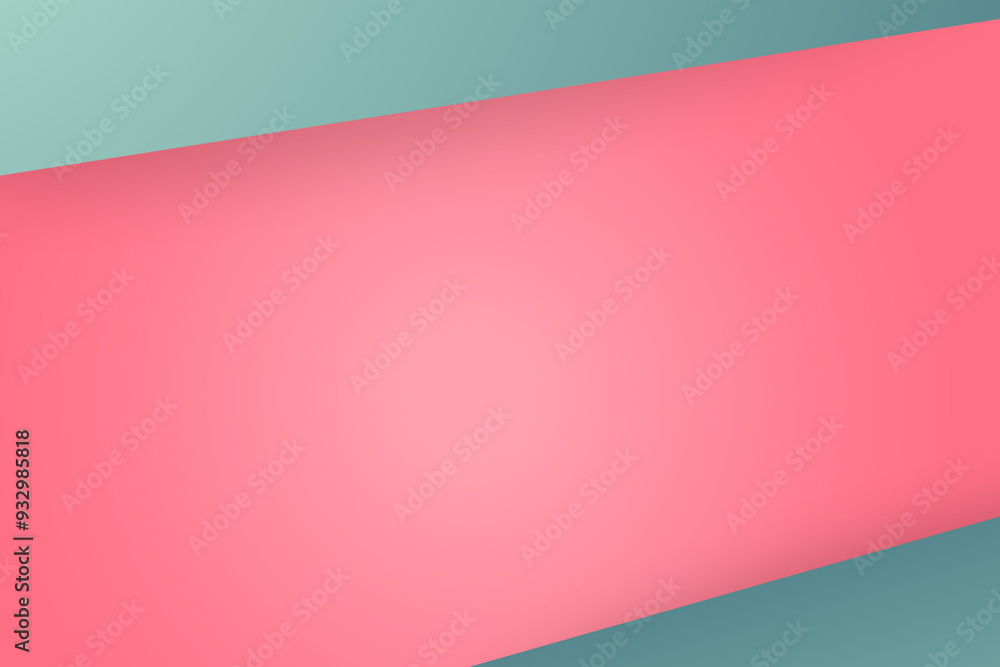 Fototapeta premium Simple coral color and green frame background