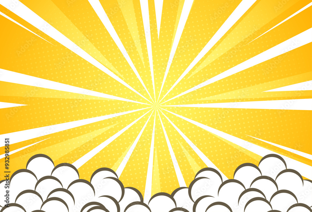 Fototapeta premium comic background.colorful.yellow gradations.zoom effect.abstract background.modern.geometric.eps 10