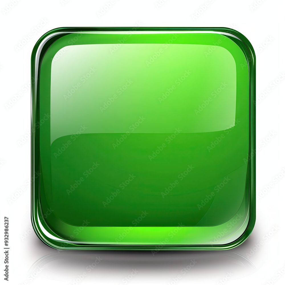 Green Web Button. Crystal Square Blank Web Icon for Web Buttons Green Web Button. Crystal Square Blank Web Icon for Web Buttons