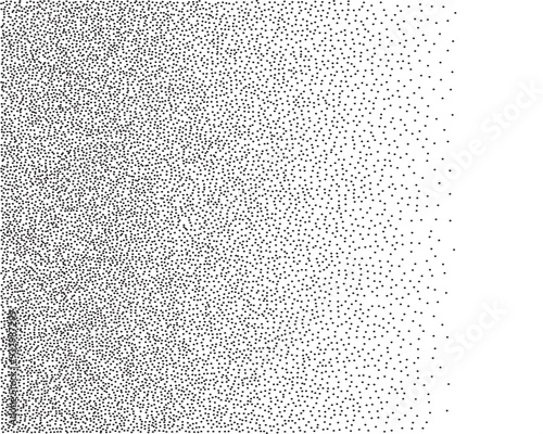 Grain texture gravel noise gradient. pointillism effect background. Dotted points, grainy sand, grunge abstract monochrome halftone.