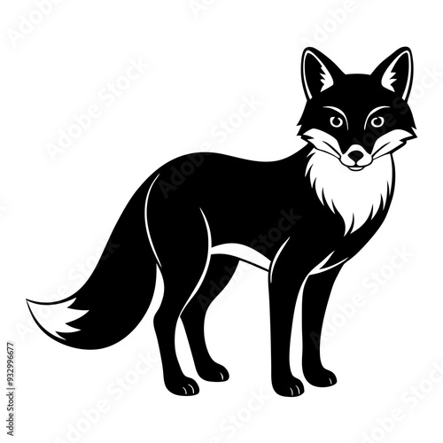 red fox vector art illustration