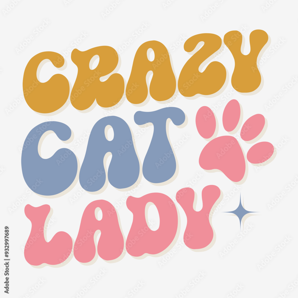 Crazy cat lady typography Crazy cat lady typography