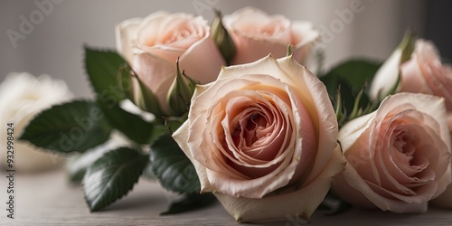 Elegant bouquet of roses with soft lighting.