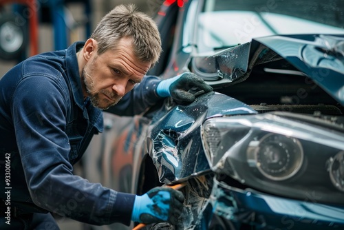 Masterful car repair precision in restoring a damaged vehicle after an accident