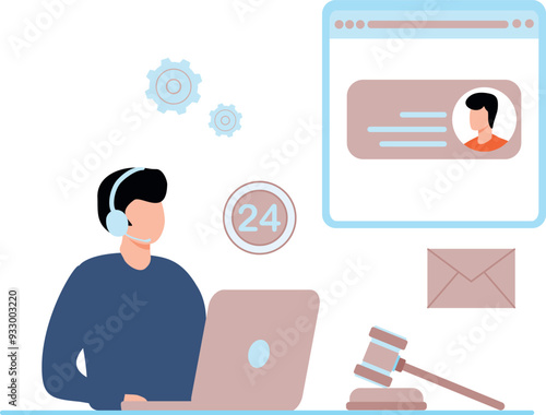 The guy is working for customer support service.
