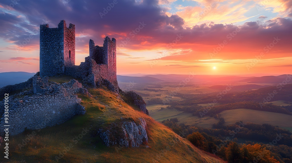 Fototapeta premium Ancient Ruins at Sunset.
