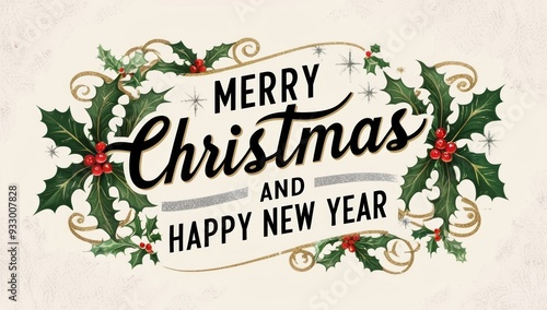 A festive holiday image featuring the text Merry Christmas