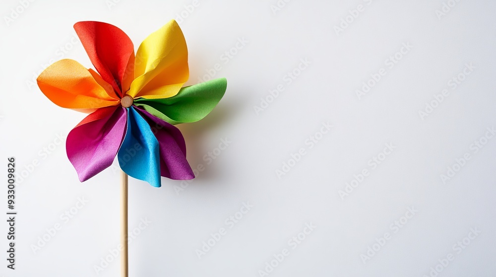 A colorful pinwheel isolated on a white background. A colorful pinwheel isolated on a white background.