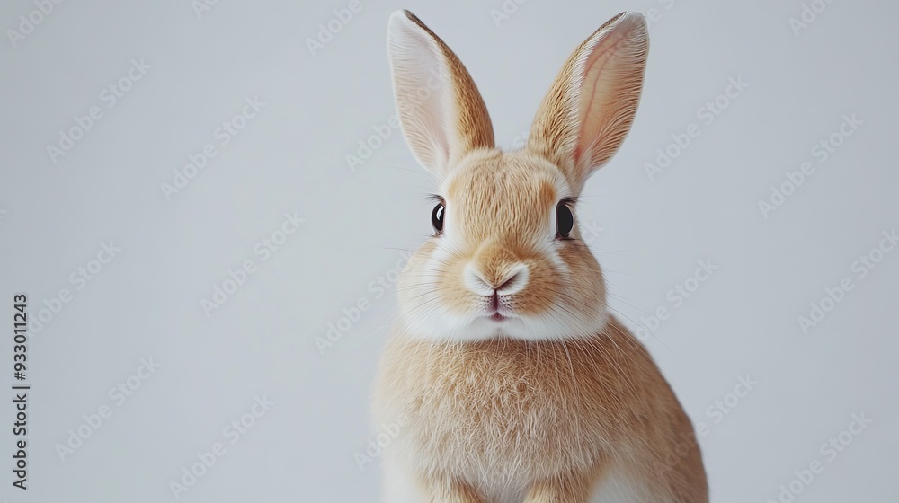 Obraz premium A rabbit sitting against a clean white background.