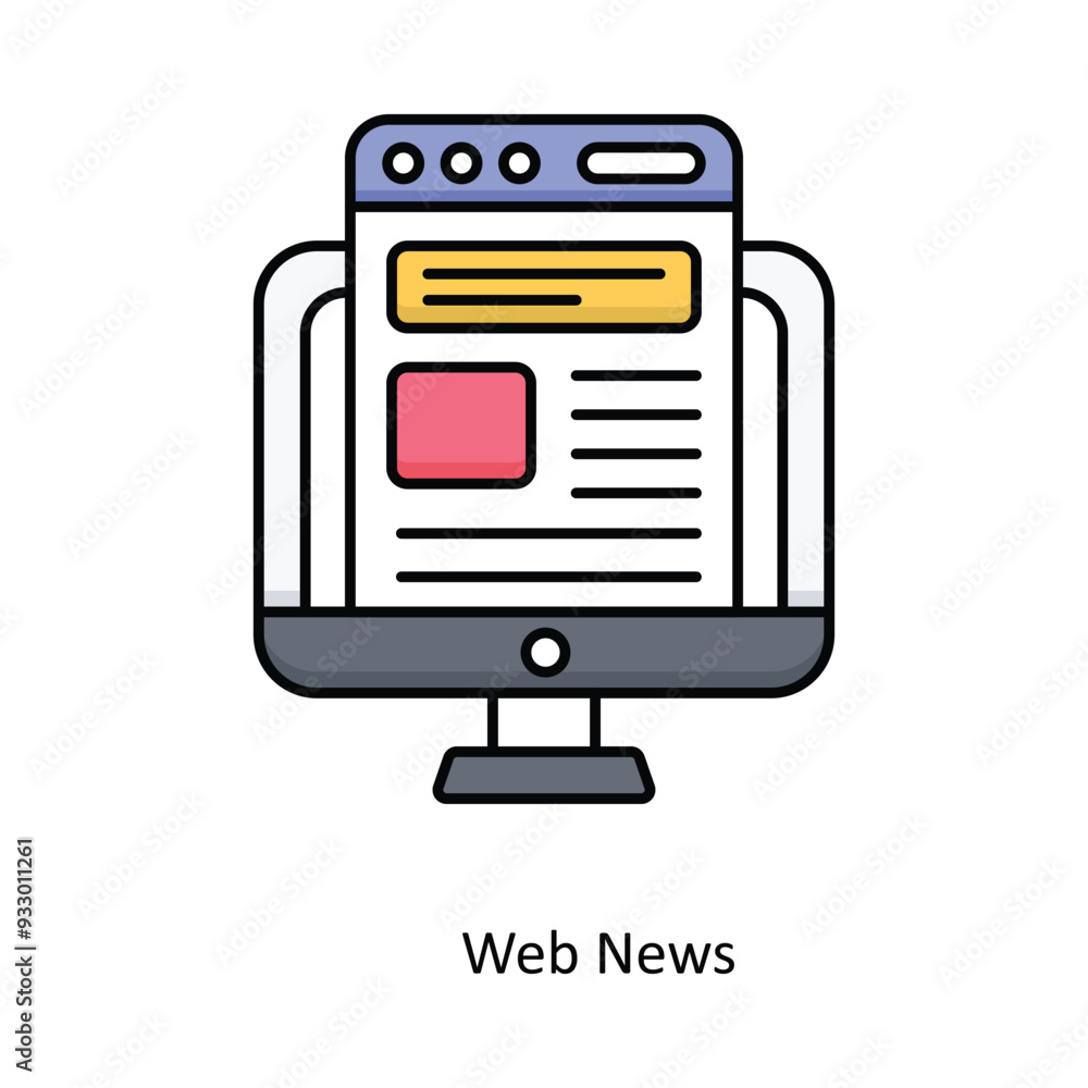 Web News vector filled outline Icon Design illustration. Smart Home and Technology Symbol on White background EPS 10 File Web News vector filled outline Icon Design illustration. Smart Home and Technology Symbol on White background EPS 10 File