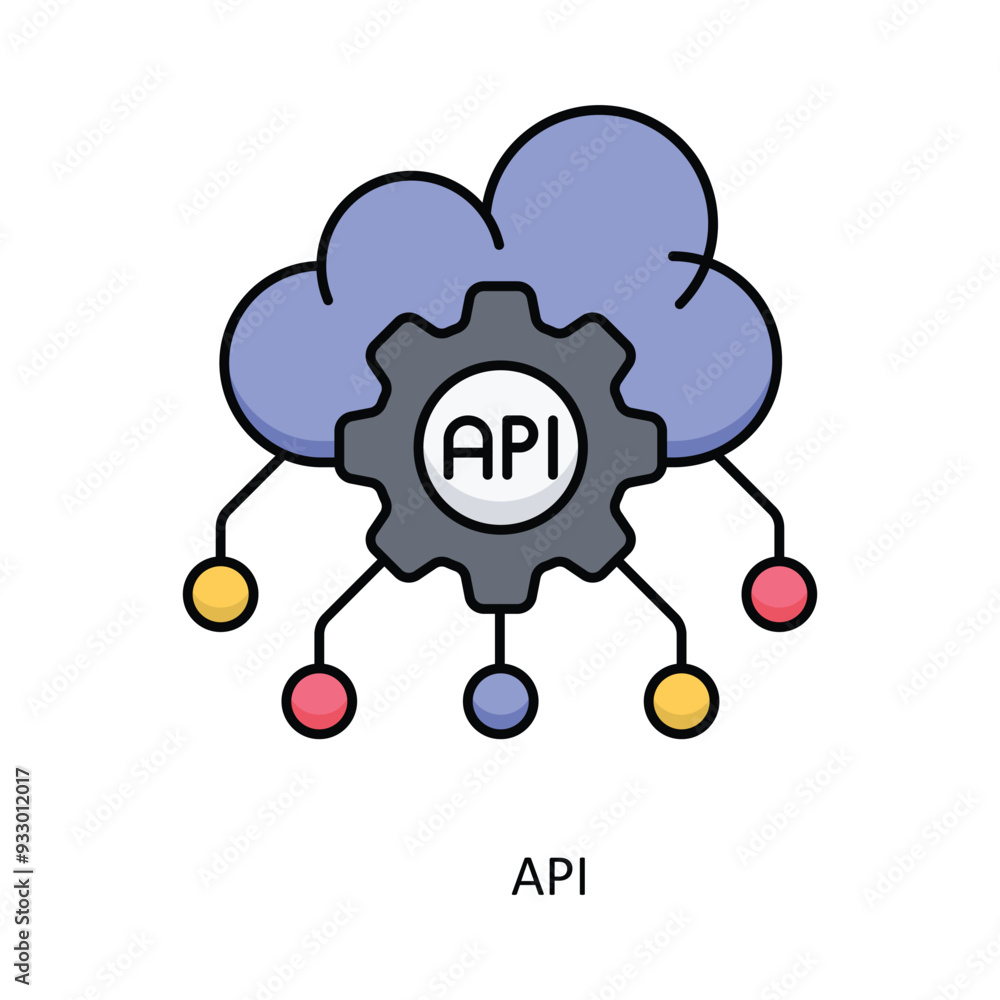 API vector filled outline Icon Design illustration. Smart Home and Technology Symbol on White background EPS 10 File API vector filled outline Icon Design illustration. Smart Home and Technology Symbol on White background EPS 10 File